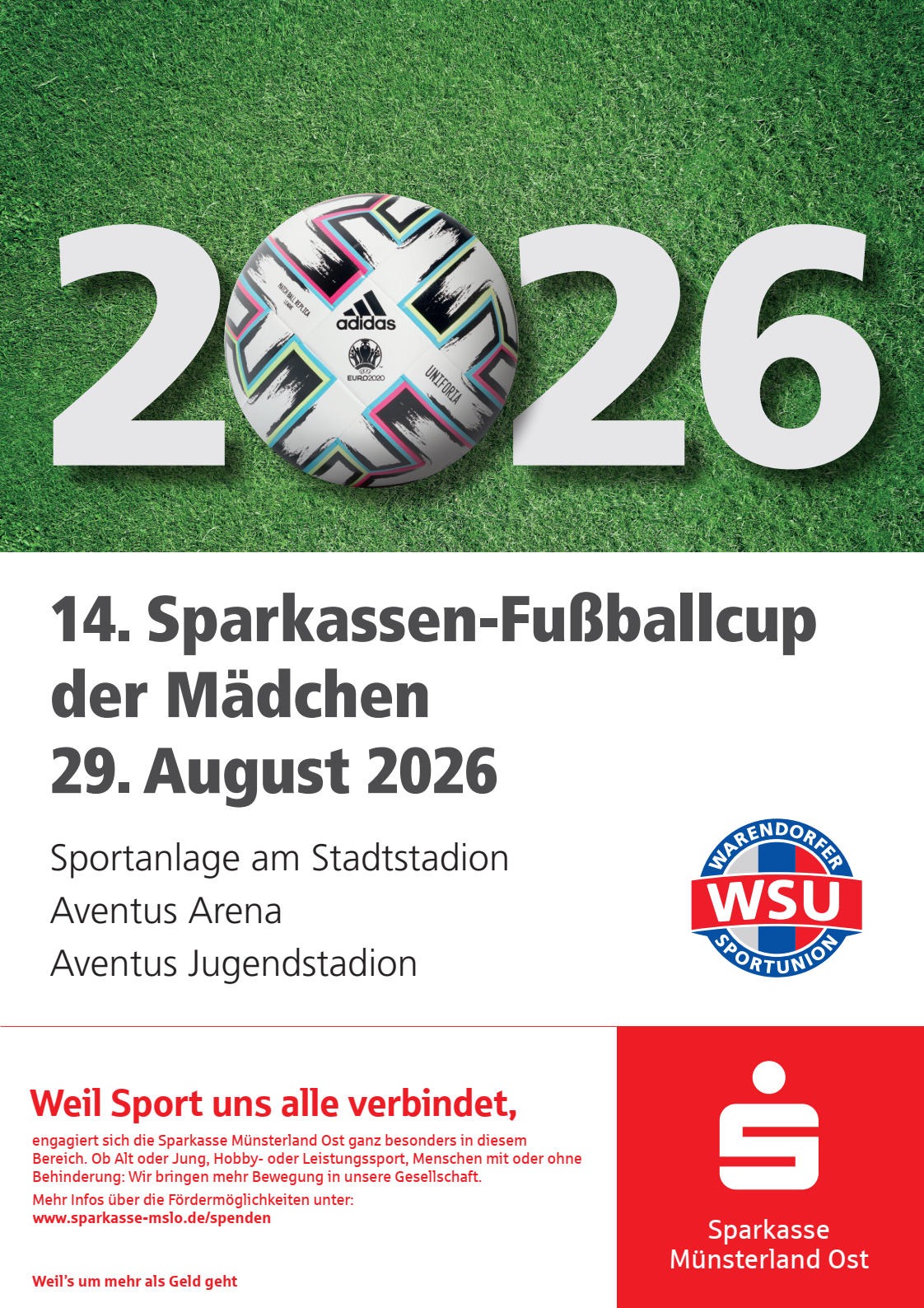 14. Sparkassen-Fußballcup der Mädchen, 29. August 2026